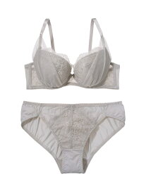 【SALE／10%OFF】【WEB限定】サイドチュールレースブラジャー&ショーツセットなちゅこれ PEACH JOHN ピーチ・ジョン インナー・ルームウェア ブラ＆ショーツセット グレー ブルー【RBA_E】【先行予約】*[Rakuten Fashion]