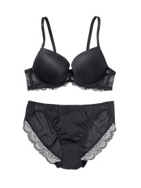 【盛れるノンワイヤー】Tシャツノンワイヤーブラジャー&ショーツセットりらこれ PEACH JOHN ピーチ・ジョン インナー・ルームウェア ブラ＆ショーツセット グレー ブラック ベージュ【先行予約】*[Rakuten Fashion]