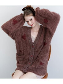 あたたかなふわもこカーディガン.ホイップリーハートシャギーカーディガン PEACH JOHN ピーチ・ジョン インナー・ルームウェア その他のインナー・ルームウェア ピンク ブラウン【送料無料】[Rakuten Fashion]
