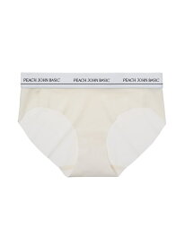 切りっぱなし仕様で肌あたりなめらか.スムースロゴショーツ PEACH JOHN ピーチ・ジョン インナー・ルームウェア ショーツ ホワイト グレー[Rakuten Fashion]