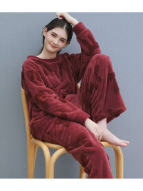 ふっくら浮き出すリボン柄がスウィート.リボンフリースパジャマ PEACH JOHN ピーチ・ジョン インナー・ルームウェア その他のインナー・ルームウェア ホワイト レッド【送料無料】[Rakuten Fashion]