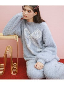 肌ざわりうっとり,人気素材のあたたかパジャマ.ホイップリーレースリボンパジャマ PEACH JOHN ピーチ・ジョン インナー・ルームウェア その他のインナー・ルームウェア ブルー グレー【送料無料】[Rakuten Fashion]