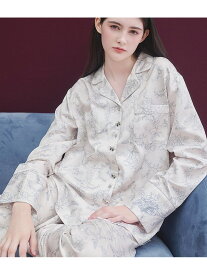 光沢感が上品なシャツパジャマ.肌側起毛フラワーサテンシャツパジャマ PEACH JOHN ピーチ・ジョン インナー・ルームウェア その他のインナー・ルームウェア ピンク ブルー【先行予約】*【送料無料】[Rakuten Fashion]