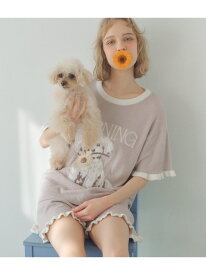 愛くるしいトイプードルにメロメロ!心地よいふわもこ「ホイップリー」パジャマ PEACH JOHN ピーチ・ジョン インナー・ルームウェア パジャマ グレー ホワイト【先行予約】*【送料無料】[Rakuten Fashion]