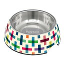 犬 猫 小動物 ペット用 食器 皿 おしゃれ かわいい 二層構造 ステンレス メラミン滑り止め FuzzYard ファズヤード フ…