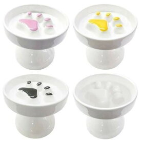 【Petifam】ペティファーム 脚付肉球フードボウル＜全4色＞犬用 食器 早食い防止 陶器製 肉球デザイン 食洗機可