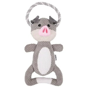 【M-PETS】エムペッツ Chewtopia ECOドッグトイ ブタ 犬用 おもちゃ ロープ デンタルケア スクィーズ 中型犬 大型犬