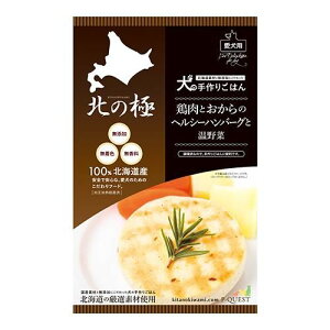 【北の極】鶏肉とおからのヘルシーハンバーグと温野菜 犬用 トッピング 無添加 北海道産 食物繊維 ダイエット 常温保存