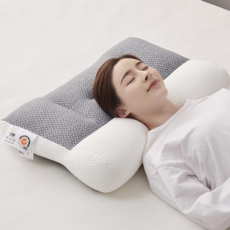 頚椎牽引枕 快眠 安眠 熟睡グレー肩こり いびき 対策低反発枕 - 枕
