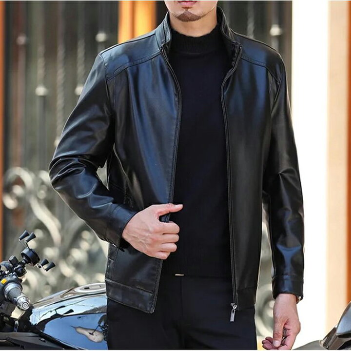 楽天市場】レザージャケット メンズ 革ジャケット PU ライダース 