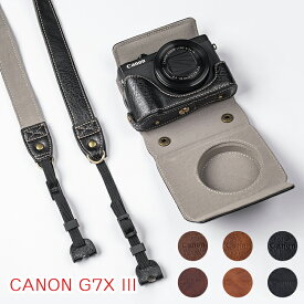 CANON G7X III ケース レザーケース CANON G7X 3 専用カメラケース 保護ケース PUレザー シンプル 傷つき防止 カバー カメラケース カメラ保護 衝撃吸収 軽量 ストラップも付き 首掛け 斜掛け 持ち運び便利 落下防止 ケース カバー アウトドア撮影 CANON G7X II併用