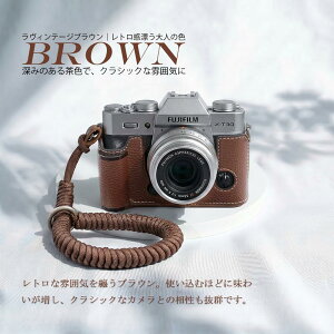 �y���������zFUJIFILM X-T30/II/III �J�����P�[�X ���U�[�� �n�[�t�J�o�[ 2WAY�X�g���b�v�t�� �}�C�N���t�@�C�o�[���n �J�����ی� �Ռ��z�� �����h�~ �h�o �����^�ѕ֗� �P�[�X �J�o�[ �V���v�� 