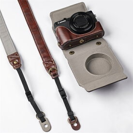 G7X3 カメラケース レザーケース 保護ケース カメラ保護 合革 高品質PUレザー 頑丈 キズ防止 傷つき防止 カメラカバー 衝撃吸収 防塵 持ち運び便利 カメラアクセサリー シンプル バッファロー革模様 高級感