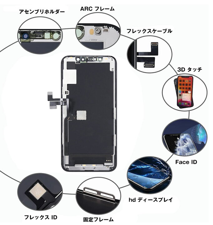楽天市場】iPhone 11 Pro Max フロントパネル 修理キット iphone11 