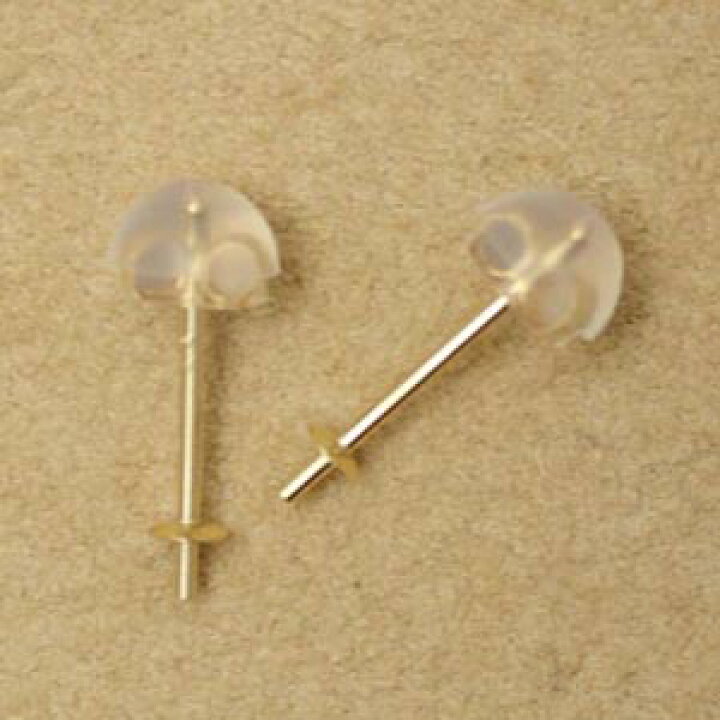 楽天市場】K18YG ピアス Mサイズ ポスト太さ0.7mm 長さ12.5mm 