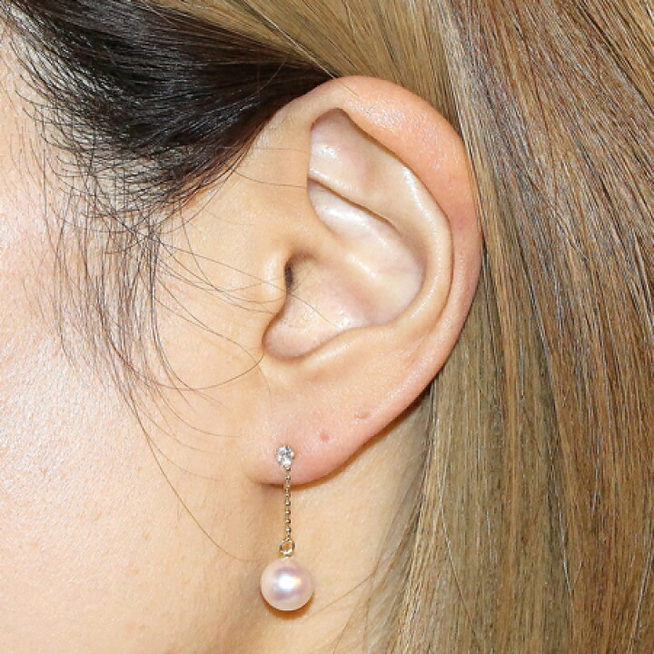楽天市場】【花珠級】あこや真珠 ピアス 7.5mm-8mm キュービック 