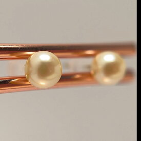 5mmサイズ【ナチュラルハニーカラーあこや真珠】K18製ベビーパールピアス