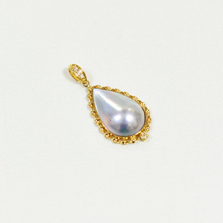 楽天市場】【50%OFF】K18 マベ真珠 ダイヤ ペンダントトップ P 約19.0 