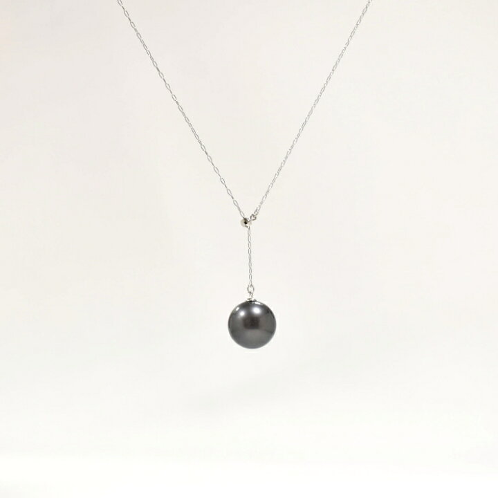 楽天市場】Pt850 黒蝶真珠 デザインネックレス P 約11.0mm 約50cm / y 