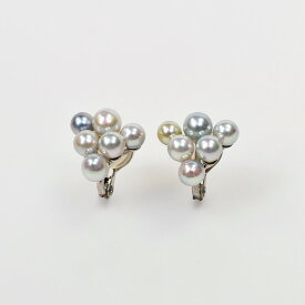 SVハロン湾産 無調色アコヤ真珠ナチュラルブルーイヤリング P5mm / 落ちない 痛くない 上品 エレガント きれいめ 小ぶり オフィス 軽い ベビーパール シリコン ピアス見え ブルー