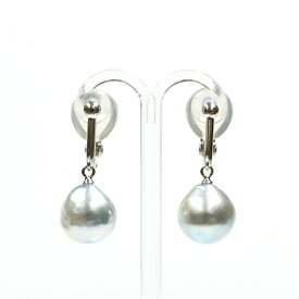 SV アコヤ真珠 ナチュラルブルーカラー グッドタッチイヤリング P 約9.0mm