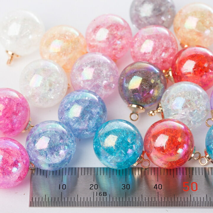 楽天市場】【国内検品済み】丸カン付き 大粒 クラッシュビーズ 16mm 20  