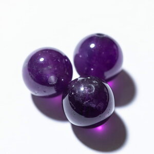 【国内検品済み】天然石 アメジスト 誕生石 10mm 3粒 S-069 両穴貫通 パワーストーン 紫水晶 精神安定 直感力アップ