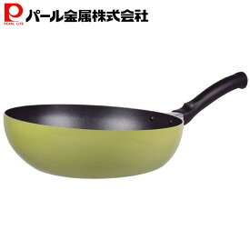 【マラソン限定10%OFF！】 パール金属公式 フライパン 30cm ガス火 IH対応 フッ素加工 炒めの鉄人 深型 中華鍋 炒め鍋 HB-163 PFOS PFOA フリー