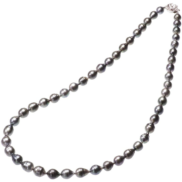 楽天市場】南洋 黒蝶真珠 バロック セミロング ネックレス 8.5mm 約8.5 