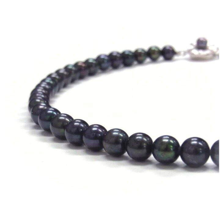 楽天市場】アコヤ黒真珠 ネックレスセット ピアス イヤリング 7.5-8mm 