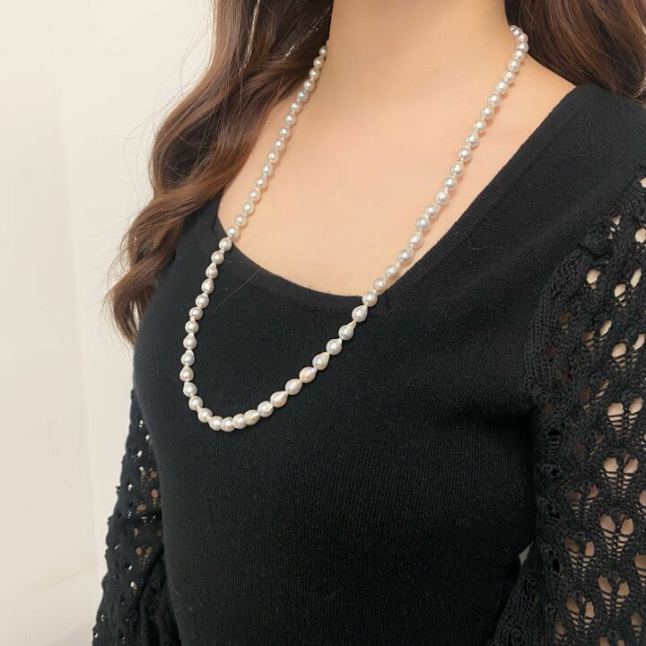 楽天市場】【受注生産品】アコヤ真珠 バロック パールロングネックレス 