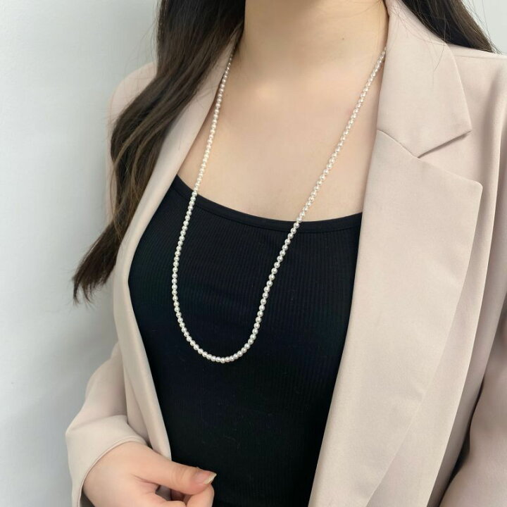 楽天市場】アコヤ真珠 ベビーパールロングネックレス 3.5-4mm 70cm  