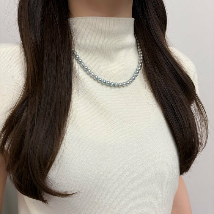 楽天市場】アコヤ真珠 シルバーグレーネックレス コバルト処理 6-6.5 