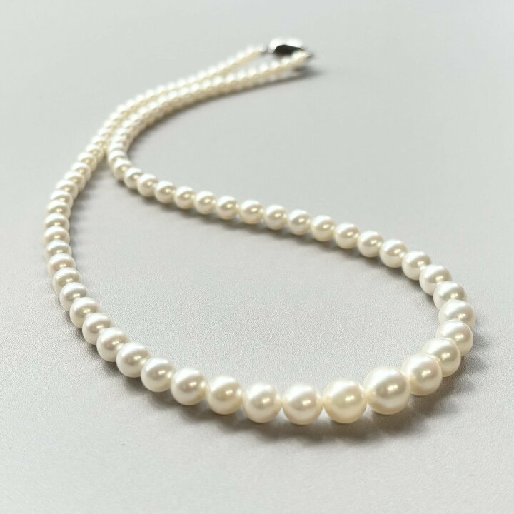 楽天市場】アコヤ真珠 グラデーションパールネックレス 4-8mm ホワイト 