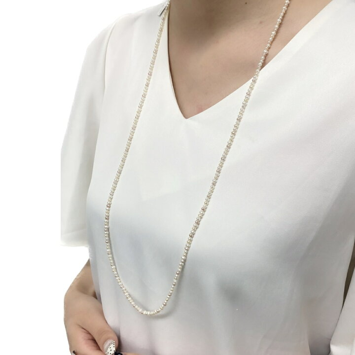 楽天市場】淡水真珠 ベビーパールロングネックレス 2.5-3mm マルチ 