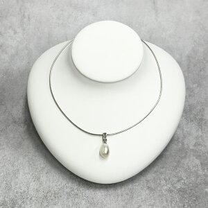 淡水真珠 オメガネックレス 14×9mm ホワイト バロック クリスタル ソフトオメガ SV925製 約38cm 本真珠 フォーマル カジュアル プレゼント 送料無料