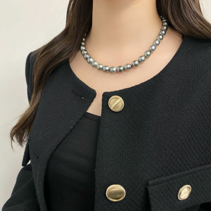 楽天市場】タヒチ黒蝶真珠 パールネックレス 10.8×8.2mm ピーコック 