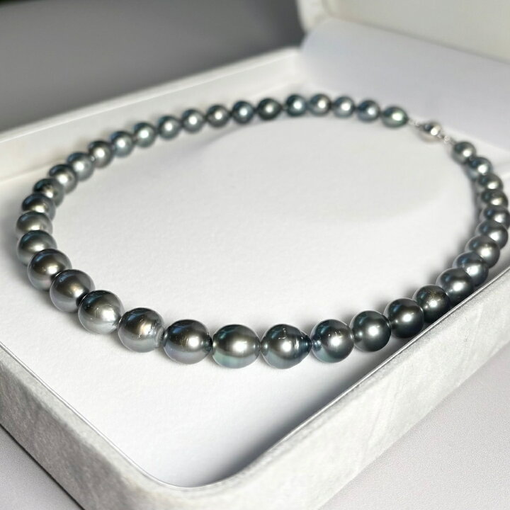 楽天市場】タヒチ黒蝶真珠 パールネックレス 10.8×8.2mm ピーコック  