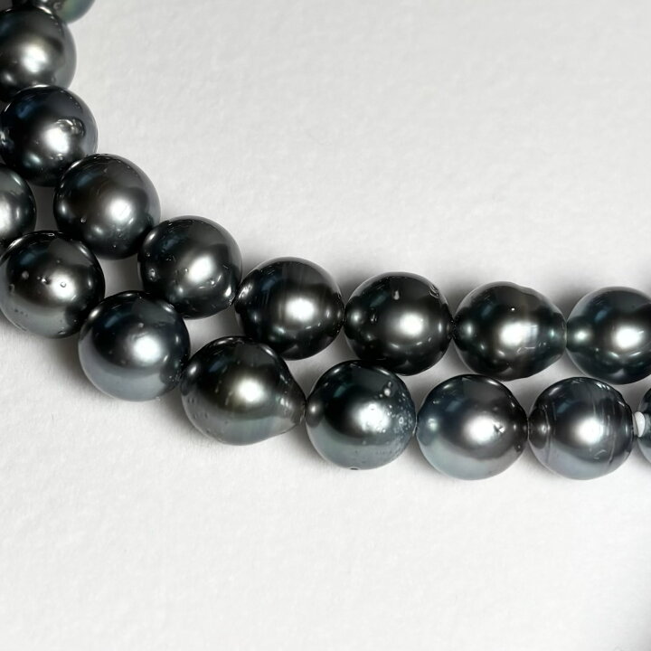 楽天市場】タヒチ黒蝶真珠 パールネックレス 10.8×8.2mm ピーコック 