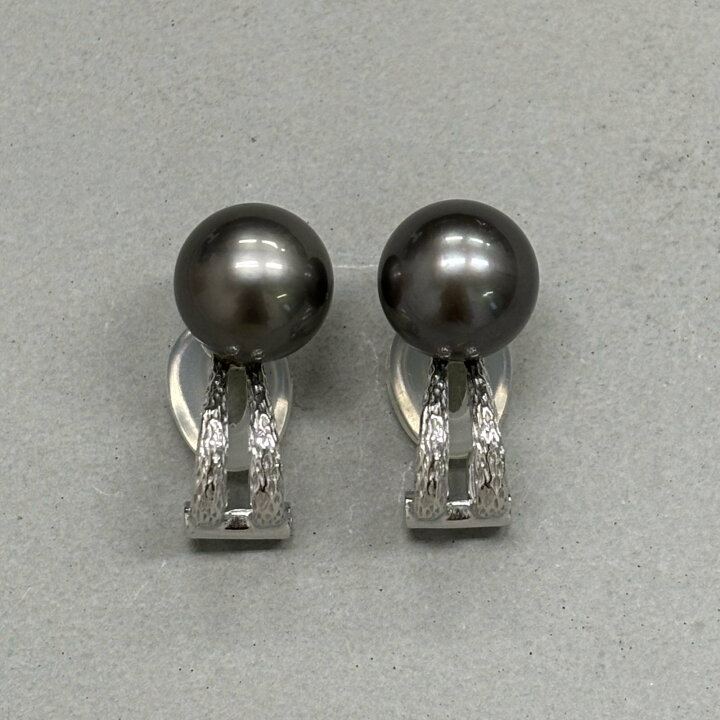 楽天市場】黒蝶真珠 パールイヤリング 9-9.5mm K14WG ラウンド グレー 
