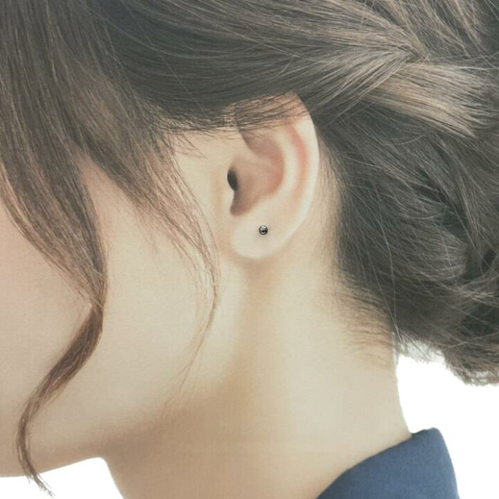 楽天市場】アコヤ黒真珠 ベビーパールピアス イヤリング 3-3.5mm 