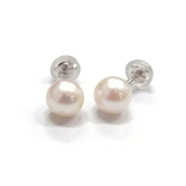 楽天市場】アコヤ真珠 パールピアス イヤリング 6.5-7mm ホワイト 