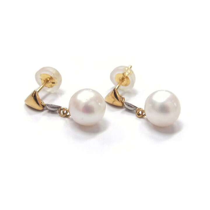 楽天市場】アコヤ真珠 パールピアス 6-6.5mm ホワイト ラウンド Pt 