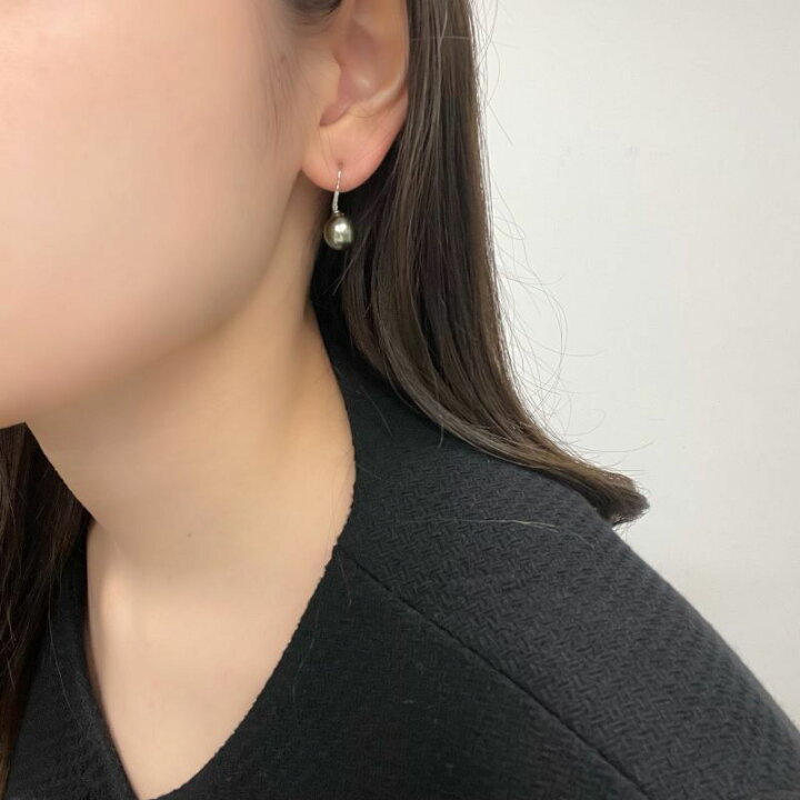 楽天市場】黒蝶真珠 フックパールピアス ピーコックカラー 9mm セミ 