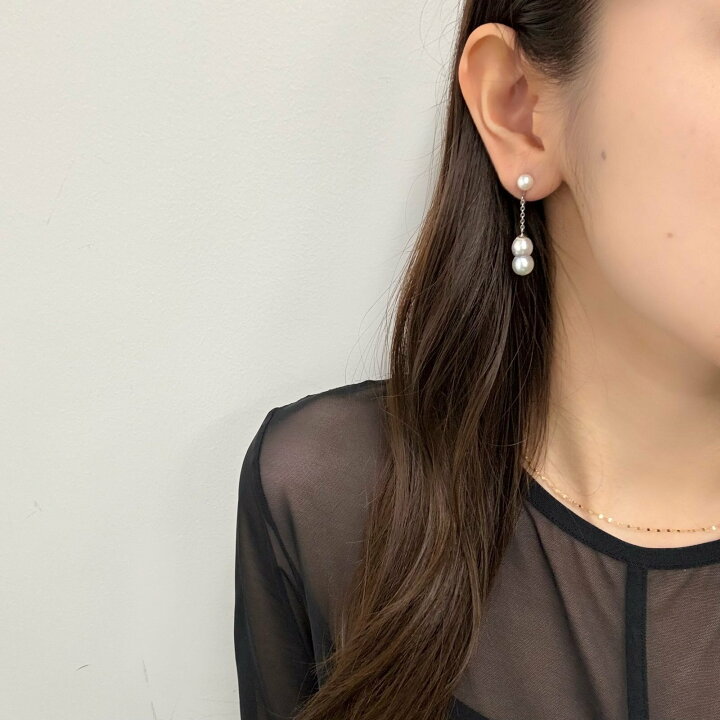 楽天市場】再入荷 アコヤ真珠 ツインパールイヤリング 5-8mm SV925 