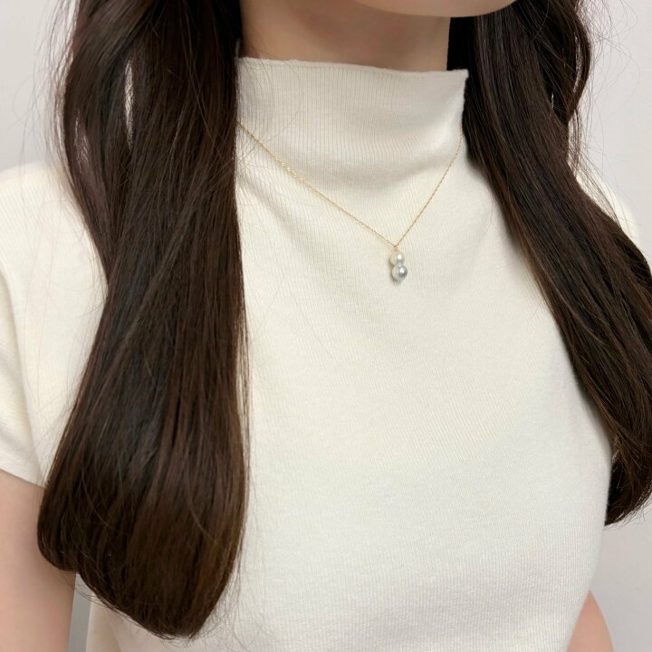 楽天市場】アコヤ真珠 ツインパールペンダント ネックレス 6-7mm  