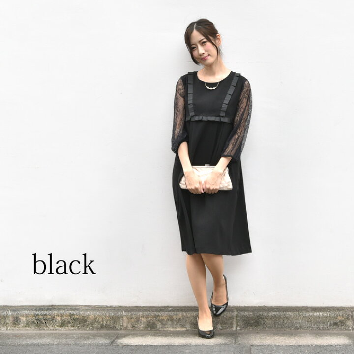楽天市場 Sale マタニティ 授乳服 フォーマル ワンピース ドレス 結婚式 二次会 お宮参り パーティードレス 秋冬 レース リボン 長袖 七五三 入園式 卒園式 入学式 記念撮影 妊婦服 臨月 産前 産後 おしゃれ 黒 紺 M L パールズ Pearls マタニティと授乳服のお店pearls