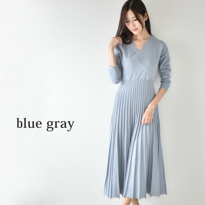 楽天市場 マタニティ 授乳服 ワンピース 冬 秋冬 カシュクール ニット ロング ロング丈 お宮参り フォーマル 七五三 入園式 卒園式 入学式 オフィス 通勤 長袖 妊婦服 産前 産後 臨月 ブルー 紺 黒 M L マタニティと授乳服のお店pearls