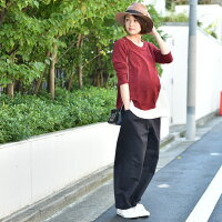 【日本製】【授乳服冬トップス秋冬あったか】ほっこり暖かニットカットソーの授乳口つきレイヤードプルオーバー