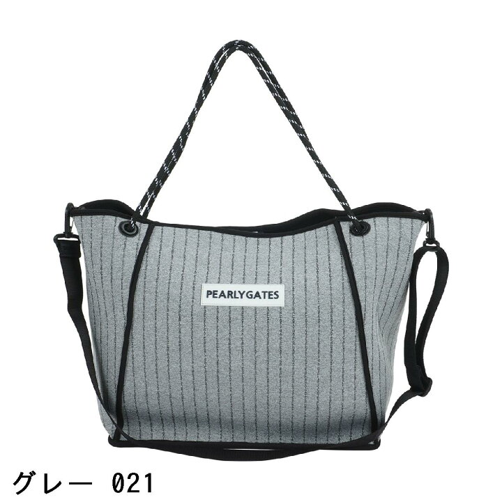 パーリーゲイツ PEARLY GATES SMILEチャーム付き ピンストライプ柄 
